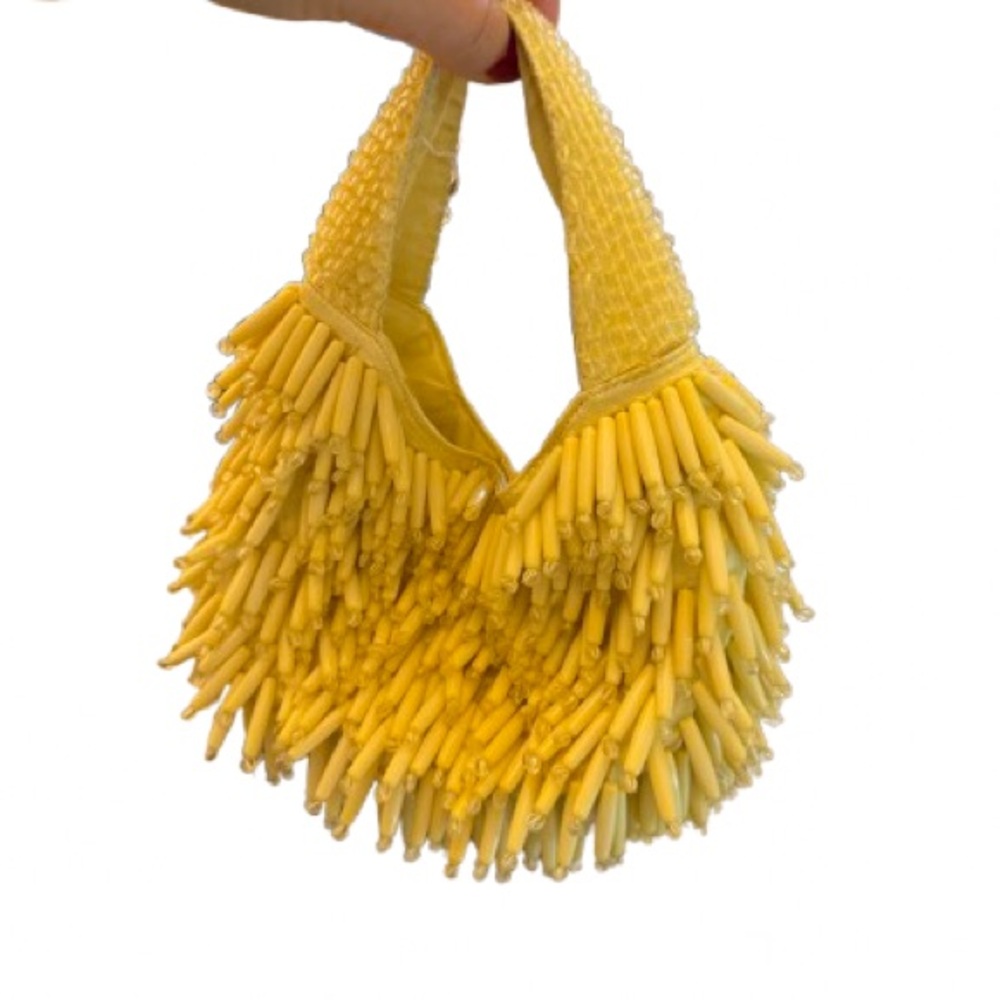 TJ Maxx Yellow Beaded Bag